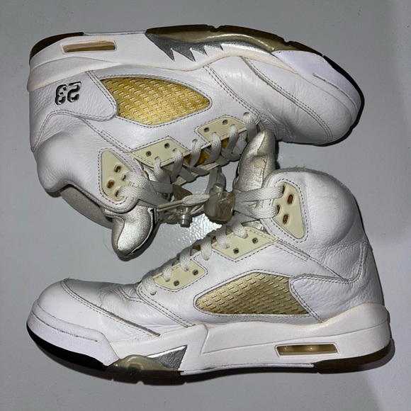 Jordan 5 'Metallic White'- size 8 - Picture 1 of 5